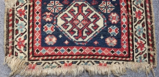 Antique Caucasian Karabakh Bagface Carpet Size.52x40cm                           