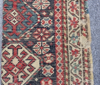 Antique Caucasian Karabakh Bagface Carpet Size.52x40cm                           