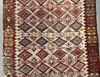 Second 19th Century South Anatolian Reyhanlı Kilim Size.300x155 CM                        