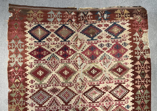Second 19th Century South Anatolian Reyhanlı Kilim Size.300x155 CM                        