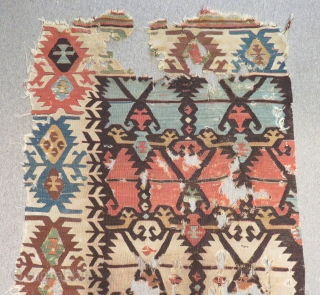 18th Century Anatolian Kilim Fragment 220X83cm                           