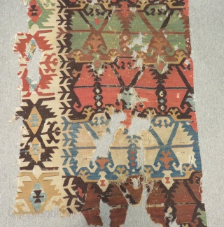 18th Century Anatolian Kilim Fragment 220X83cm                           