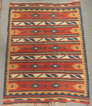 Antigue Persian Qashqai Kilim Size.164x126 Cm                           