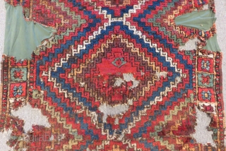 Early 19th C Central East Anatolian fragment Rug Size.245x112 Cm                       