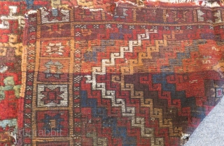 Early 19th C Central East Anatolian fragment Rug Size.245x112 Cm                       