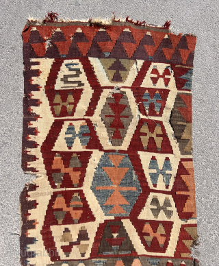 Second 19th Century Central Anatolian Konya One part kilim                        