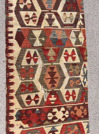 Second 19th Century Central Anatolian Konya One part kilim                        