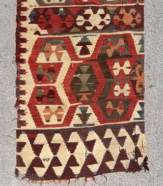 Second 19th Century Central Anatolian Konya One part kilim                        