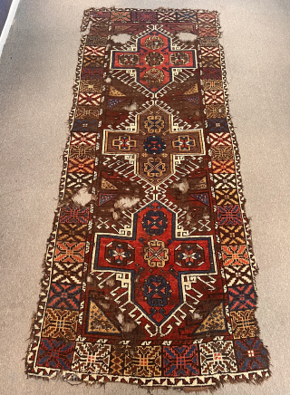 Second 19th  Century Central Anatolian Karaman Rug Size.290x115 Cm                       