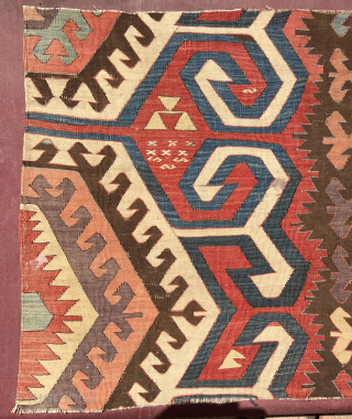 Mid 18th Century Karapınar Kilim fragment Size.95x70 Cm                         