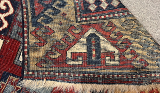 Mid 19th C  Caucasian Karachov Fragment Rug Size 155x100 Cm                      