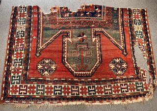 Antique Caucasian Sewan Rug fragment Size.180x130 Cm                          