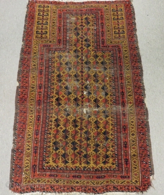 Antique Baluch Prayer Rug Size.144x92cm                            