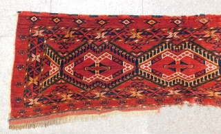 Antique Türkmen Ersari Torba Size.138x43 Cm                           