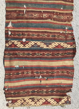 Mid 19th Century West Anatolian kilim Size.298x80 Cm                         