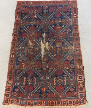 Antique Caucasian Zeyhur Rug Circa 1880-90 Size.190x118 Cm                         