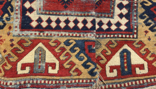 Mid 19th C Caucasian Karachopf Fragment Rug Size 155x100 Cm                       