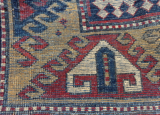 Mid 19th C Caucasian Karachopf Fragment Rug Size 155x100 Cm                       