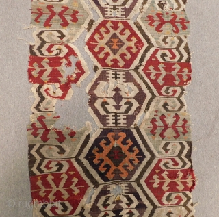 Mid 19th Century West Anatolian Kilim Size.270x77 Cm                         