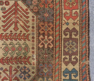 Mid 19th Century Caucasian Chayli Rug Aksafa Borders Size.274x110 Cm                       