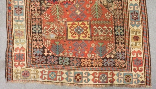 Mid 19th Century Caucasian Chayli Rug Aksafa Borders Size.274x110 Cm                       