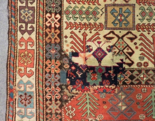 Mid 19th Century Caucasian Chayli Rug Aksafa Borders Size.274x110 Cm                       