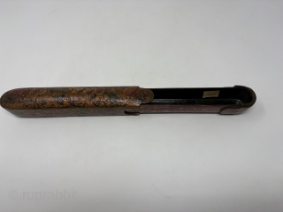 Lacquered Papier - mache pen Box (qalamdan)
Qajar period Iran                        