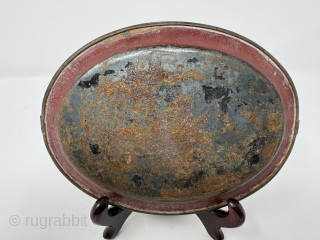 Tow pairs of Qajar period hand painted trays.
18 cm 13 cm                      