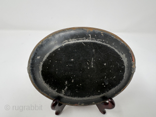 Tow pairs of Qajar period hand painted trays.
18 cm 13 cm                      