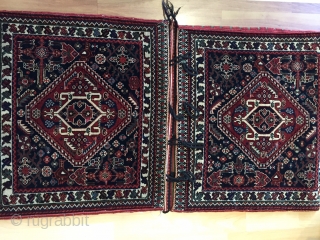 19th Century extremely  fine Khamseh  perfect condition  3'6" x 2'                    
