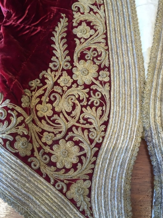 19th century Ottoman embroidered jacket on velvet  -  very good condition                    