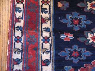 Saliani prayer rug 4'3"x2'8".  great colors and wool.  Nice small size.  Overall good condition, a few areas of crease wear and some ragged edges, but no loss. About 10  ...