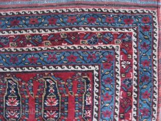 Afshar Rug.  4'11" (pile only) x 4'. Good colors, very finely woven with floppy handle and great kilim ends. Generally good condition with a few wear areas to the foundation and  ...