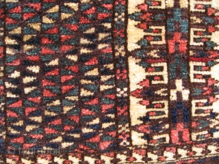 Turkoman mafrash, probably Yomud. Late 19th century 2'8" x 1'1". Good colors and condition.                   