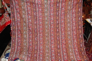 Beautiful Old Indian Hand Embroided shawl in great condition, beautiful colours and very fine embroidery, there is only one very tiny hole, apart this the piece is MINT, size is 165/165cm.  