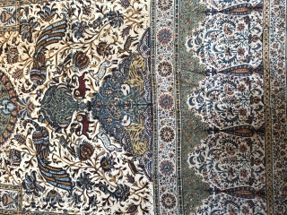 Exceptional Persian Kalamkar, size 270/130 cms , backed with nice old silk fabric                    