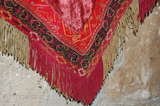 Beautiful Old 19th Century Karakalpak chawdor in great condition, back side is with red velvet, very fine embroidery.               