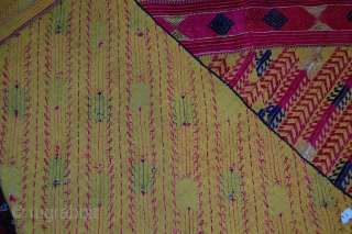 Beautiful Old Pakistani Bagh Phulkari In great condition, very Rare yellow colour and fine embroidery.                  