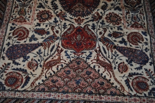 Beautiful Old Kalamakar, Qalamkar, Persian in very good condition, signed, backed with very nice old 19th century Russian cotton              