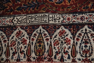 Beautiful Old Kalamakar, Qalamkar, Persian in very good condition, signed, backed with very nice old 19th century Russian cotton              