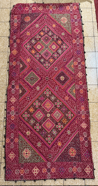 Early 20th century Swat Valley Pakistan embroidery double sided beautiful condition                      