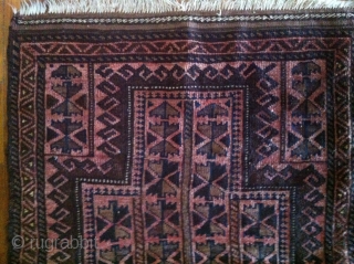 -Baluch prayer rug with the less common red ground-- in all round good condition ,- no wear and no repairs.-Circa 1950s.            