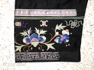 'Tu-jia' Minority, Songtau county. Guizhou province, South China, Womans tunic. Silk embroidery on satin base with cotton indigo lining Est.early 20th century.           