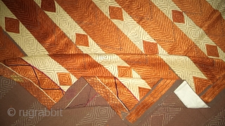 Striped phulkari from punjab,india. very rare design                          