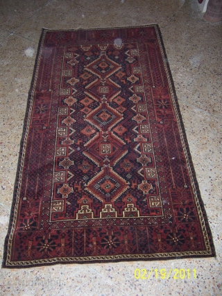 early 20th century Khorossan Baluch rug, size# 2 x 1 mtr, condition# excellent.
                    