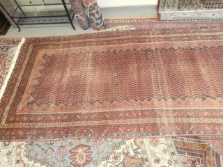 Antique Persian Malayer. Truly a unique and one-of-a-kind piece. The actual size of this rug is 6'-9" x 17' (with 2" error margin in the length). This is an estate rug and  ...