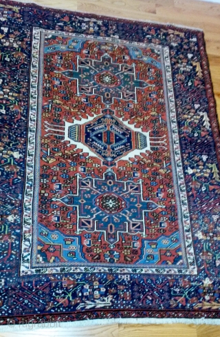  Karadja ca. 1920 74"x56" above average colors and weave for this type, larger size, good graphics and condition. floor ready            