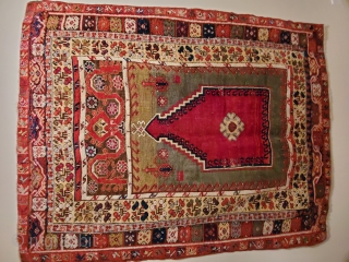  hello I hope all is well with you and yours . This post is for a Kirsehir prayer rug 
 at least 100 years old, good dyes , wool and drawing  ...