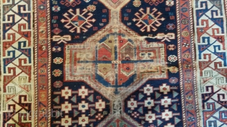  19th cen. Shirvan  1880 or so,.. needs some help or not...blacks corroded,  wool on wool  cut and shut           