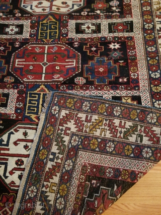  This posting is for a Kuba area rug  55"x 69" - 140cm x 175cm. Woven either side of 1900 I believe it is 4th quarter of the 1800's.  Graphic  ...